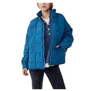 Free people pippa packable jacket blue iris xs